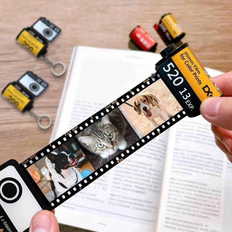 Personalized Film Roll Keychain Camera Roll Photos Keyring Gift for Christmas Lover Day Gift Heat Transfer Film Keychain