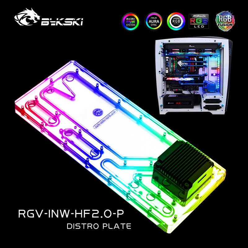 Bykski Rgv-Inw-Hf2.0-P,Distro Pate For In Win H-Frame2.0 Case,Pc Water Cooling Waterway Board Reservoir Loop Kit 12V/5V
