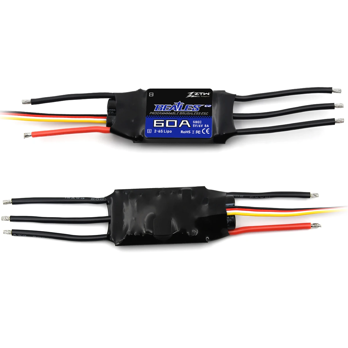 ZTW 비틀즈 G2 ESC 20A/30A/40A/50A/60A/80A/100A/120A 2-6S SBEC 5V/6V 8A 속도 제어 RC 비행기 고정익용
