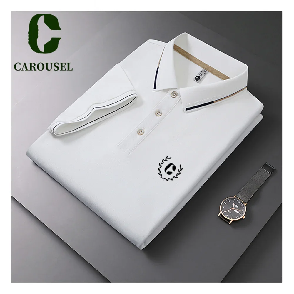 CAROUSEL 골프 폴로 셔츠, 폴로 칼라, 캐주얼 비즈니스 티셔츠, 야외 스포츠 탑, 여름 패션, 신상
