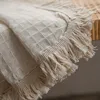 American Solid Color Waffle Curtain with Tassel Window Curtain Semi-shading Drapes for Living Room Bedroom Kitchen Door Drapes 1