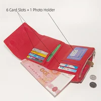 Free Gift Genuine Leather Short Wallet for Women Fashion Card Holder Money Clip Female Coin Purses Women's Mini Wallets - Image 5