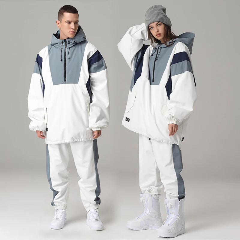 Snowboard Jacket Overalls Set New Ski Suit Women Men Outdoor Sports Warm Splicing Winter Ski Clothing Wind Proof Waterproof