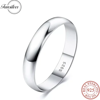 Fansilver S925 Sterling Silver Rings for Women Men 18K White Gold Plated Tarnish Resistant Tarnish Stackable Rings Wholesale