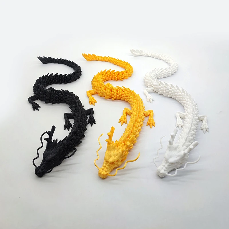 Estatua de dragón articulado movible, adorno de colección de decoración de paisajismo de tanque de peces, impreso en 3D, Flexible y realista