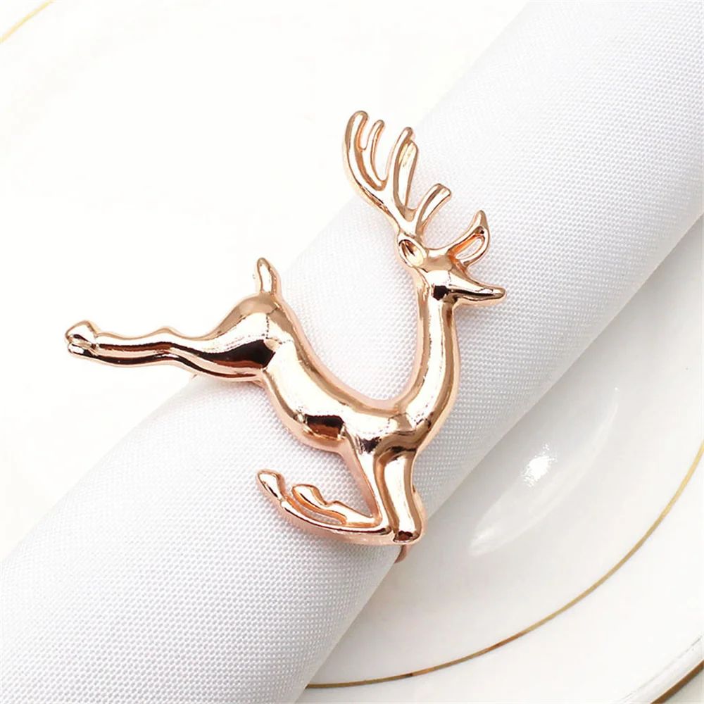 Christmas Napkin Rings 6Pcs for Christmas Party Dinner Table Decoration