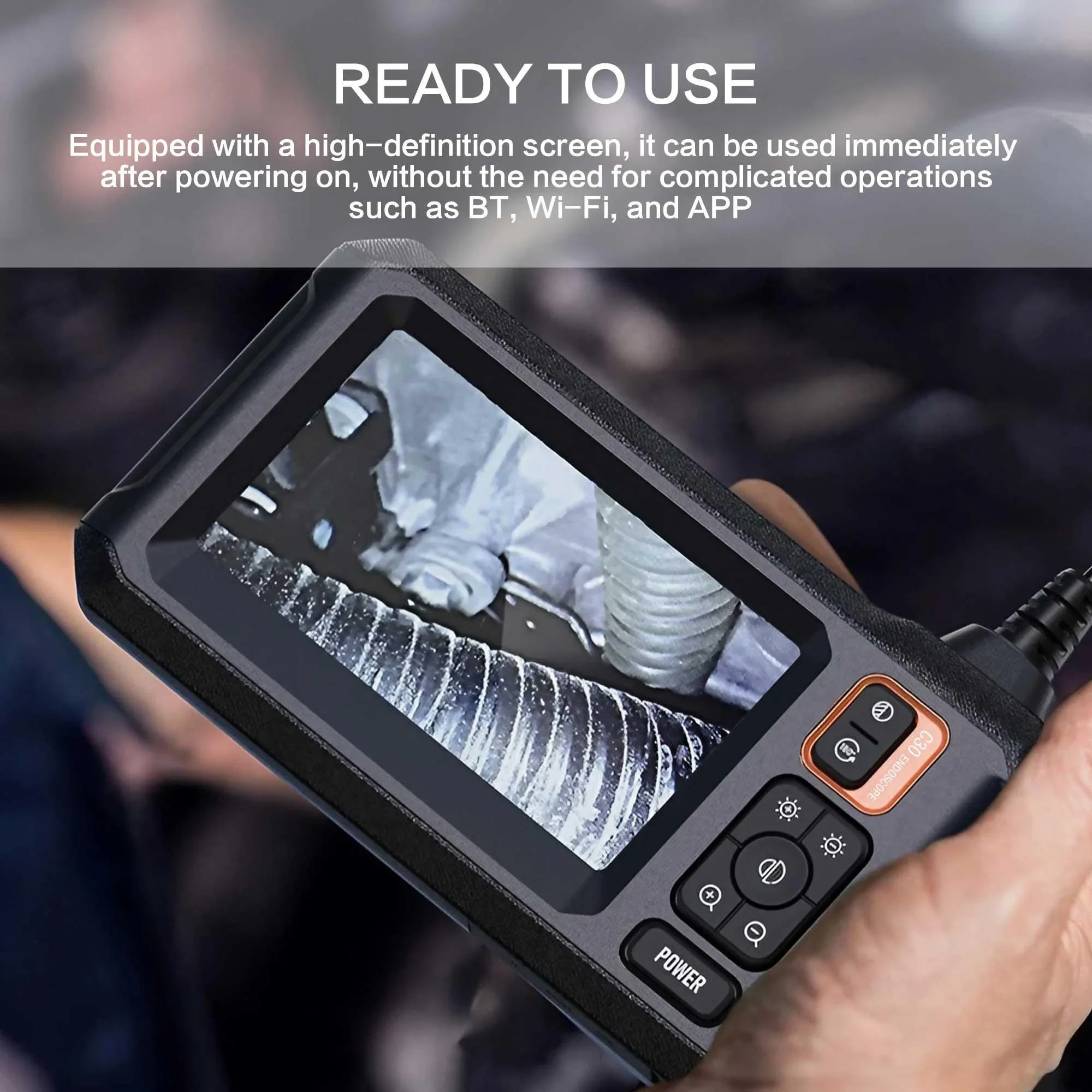 1080P HD WiFi 내시경 4.3인치 디스플레이 1/5/10m 케이블 듀얼 헤드 2600mAh 자동 전기 파이프라인 검사 도구