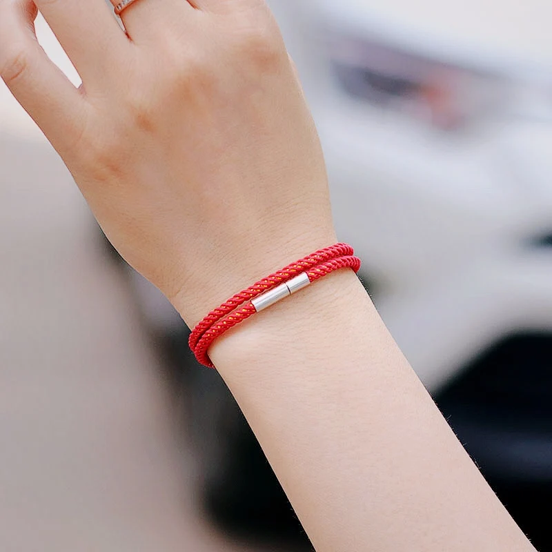 Stainless Steel Red Rope Unisex Bracelet
