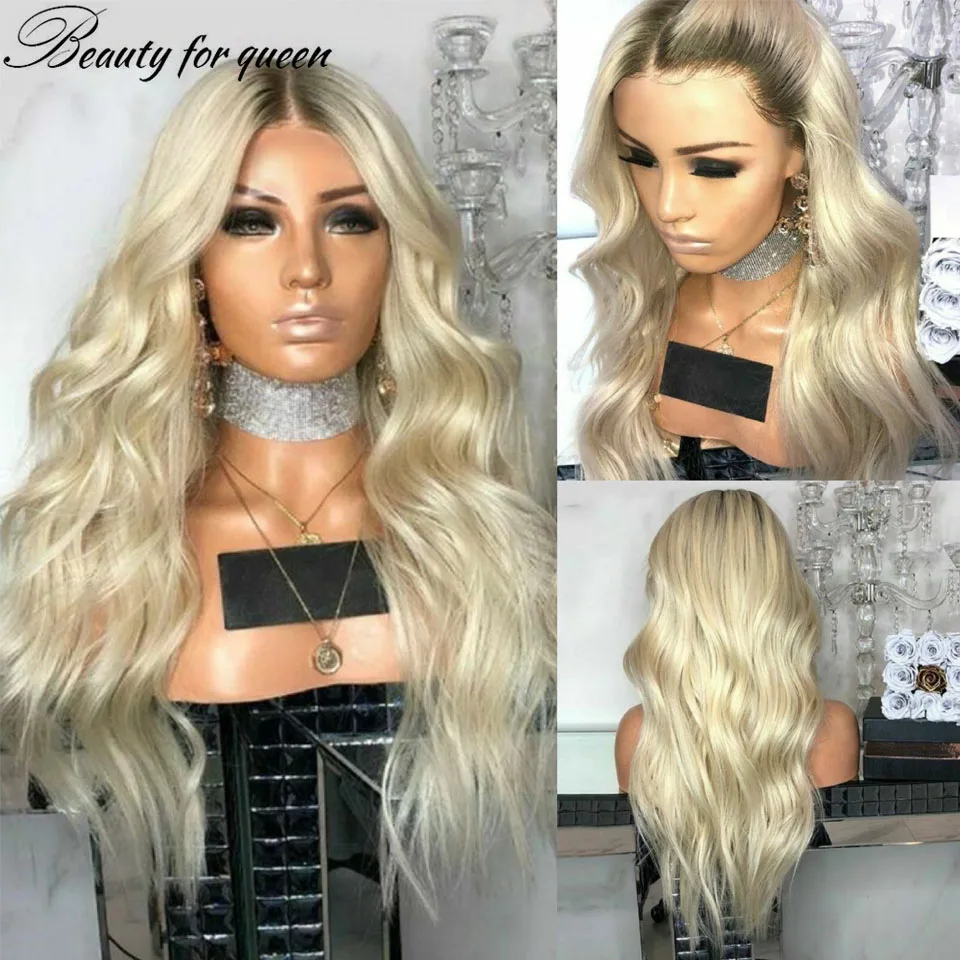 

Lace Front Human Hair Wigs For Women Ombre Wavy 150% Density Brazilian Remy Hair HD Transparent Lace Frontal Wigs With Baby Hair