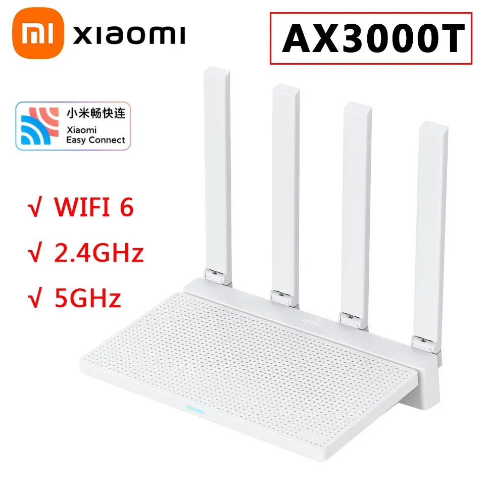 

Xiaomi AX3000T Mesh Router 3000Mbs 256MB WiFi6 Dual WAN 2.4/5GHz Signal Network Qualcomm CPU Repeater Amplifier with Mi Home