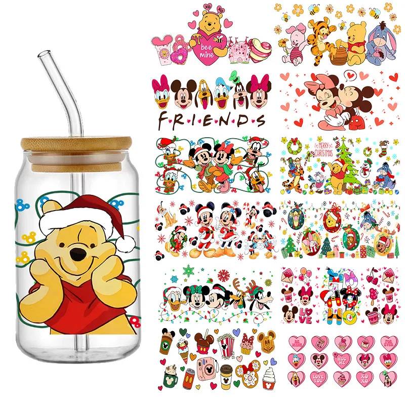 

Disney Winnie the Pooh Mickey UV DTF Sticker for 16oz Cup Wrap Transfer Sticker Custom Label DIY Logo Self adhesive