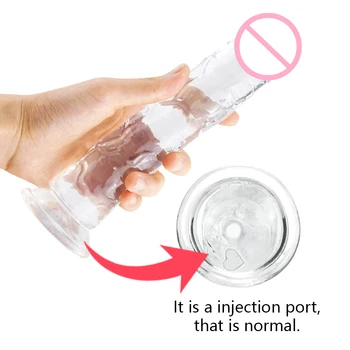 Realistic Dildo Anal Masturbator Sex Toys for Couples Crystal Jelly Dildo Suction Cup Penis Thrusting Dildo Phalos for Women Gay 5