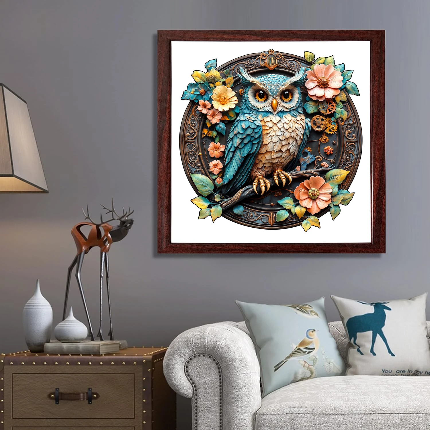 Colorful Parrot Wooden Puzzle Unique Handmade Brainstorming Gift Exquisite DIY Birthday Mixed Color Plywood