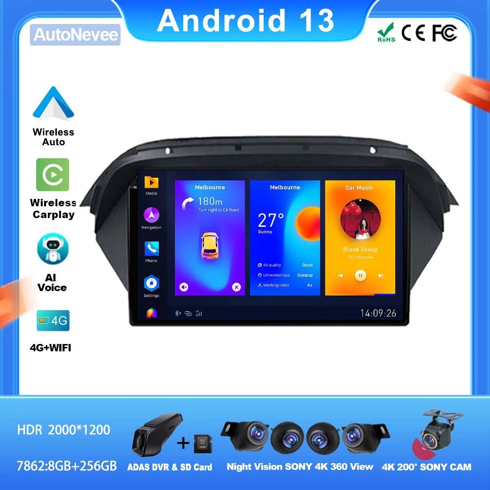 

Android For Honda Acura MDX 2007-2013 Car Auto Carplay Radio Stereo Head Unit Multimedia Navigation 5G GPS Navigation CPU HDR BT