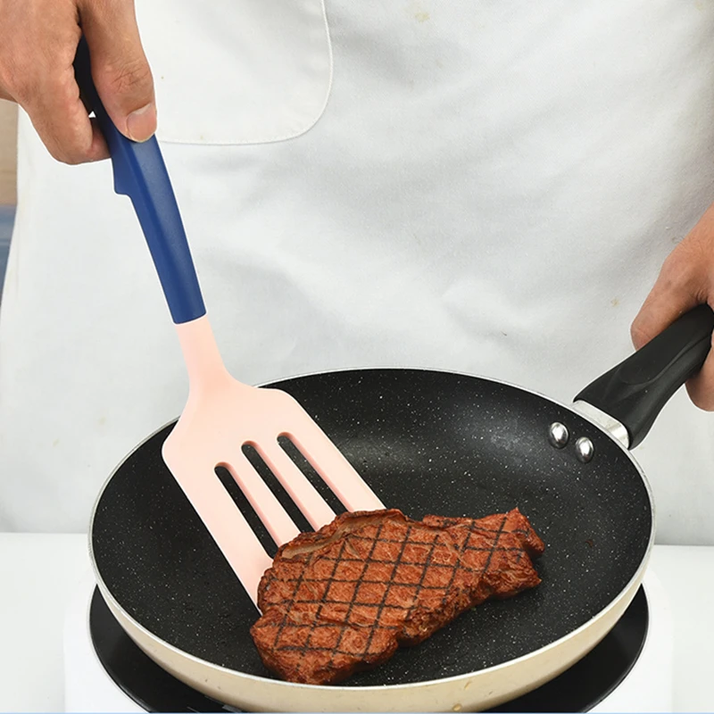 Cooking Spatula 33cm Silicone Turners Egg Fish Frying Shovel Steak Oil Drain Spatula Home Kitchen Utensils
