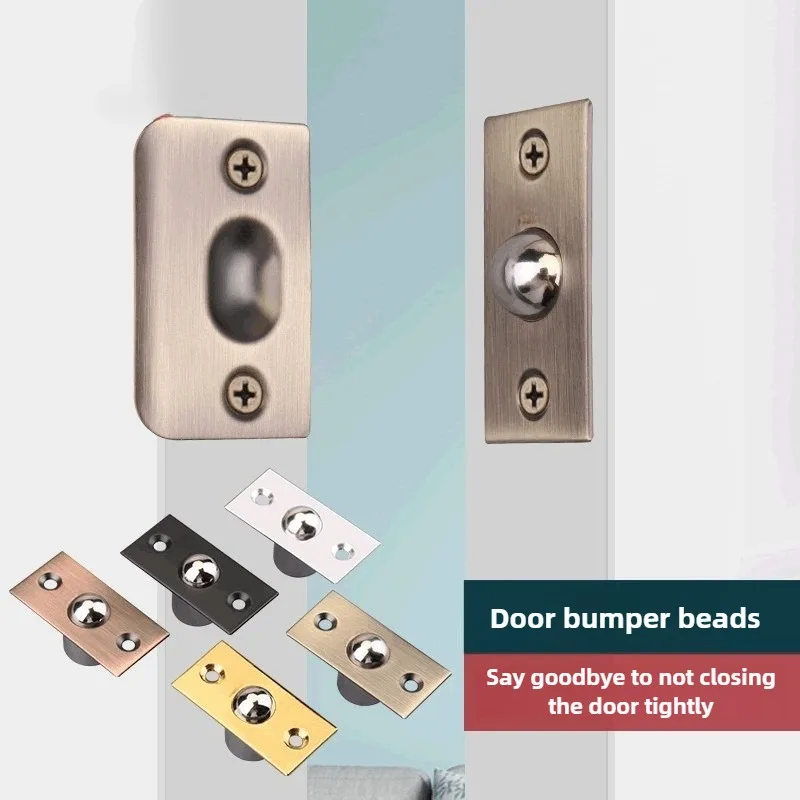 Stainless Steel Closet Door Ball Catch 1Set With Screw Cabinet Gate Spring Roller Ball Door Latch Set Stopper Furniture door catches cabinet door latch