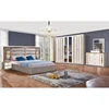 2020 Hot Sale Classic Design King Double Bed Set Wooden Home Furniture Deluxe Full Master Bedroom Set 1