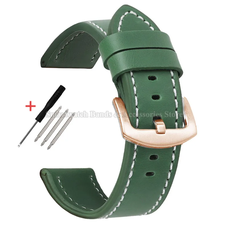 Elegant Vintage Leather Watch Strap - Waterproof Sport Bracelet, Multiple Sizes Available