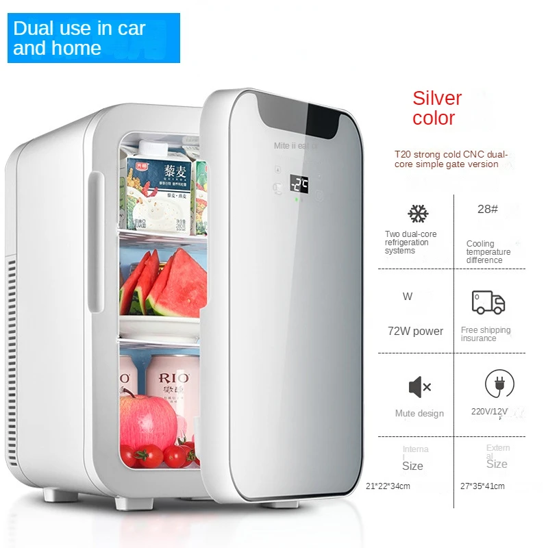 

Mini Small Refrigerator Small Home Dormitory Makeup Car Home Dualuse Student Car Refrigeration 20L