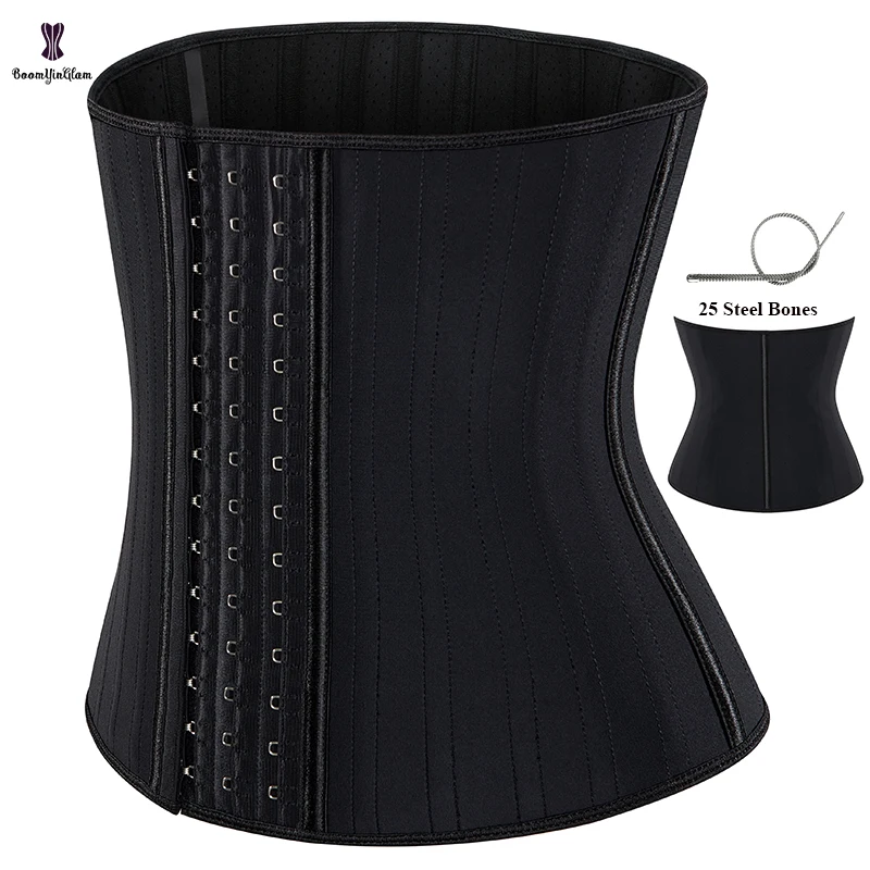 Plus Size Waisttrainer Belt Ann Chery Fajas Colombianas Girdle 25 Spiral Steel Boned Latex Corset Woman With 3 Hook