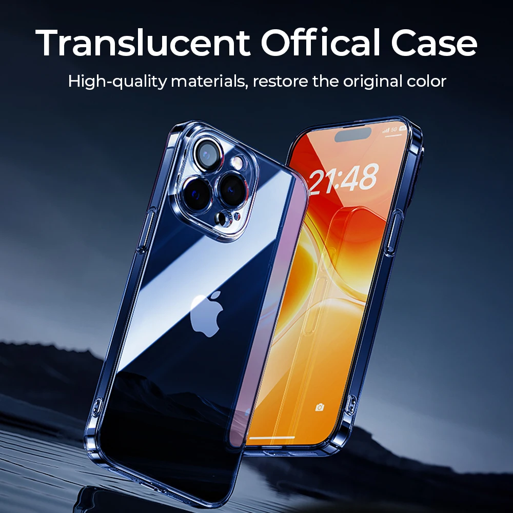 Joyroom-estojo Transparente de Cristal para Iphone Capa Anti-amarelo Lente Completa pc e Tpu Apto para Iphone 15 14 Pro Max 13 Pro Max - Image 3