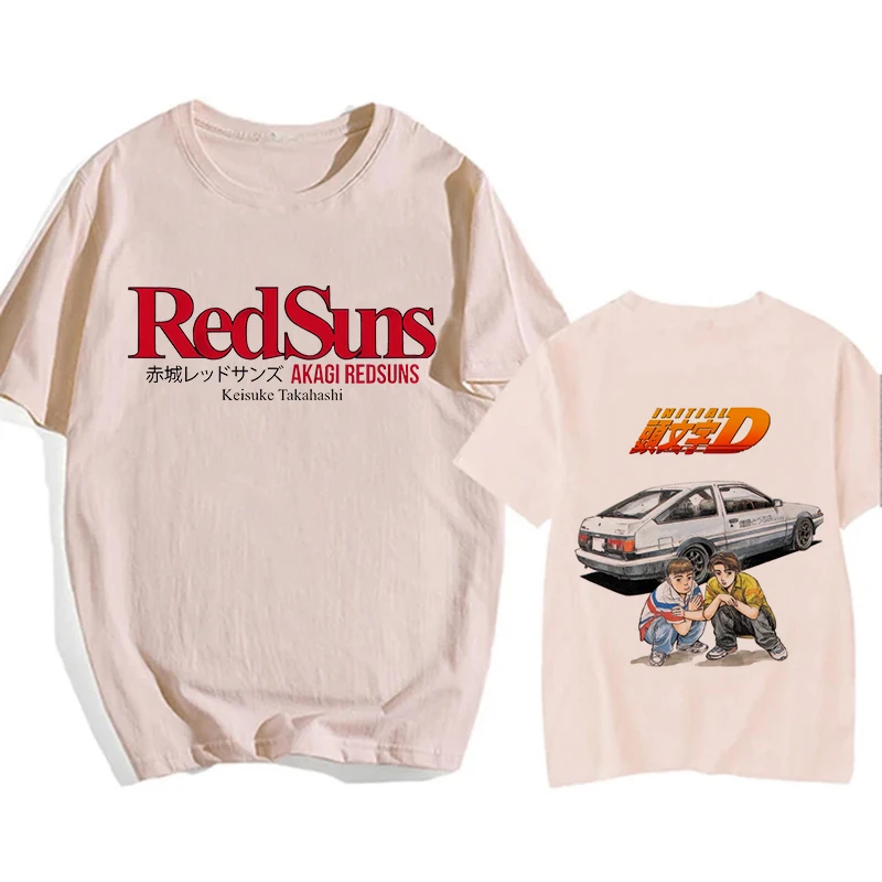 Japanese Anime Initial D Redsuns Cartoon Gothic Tops EU Size Male
