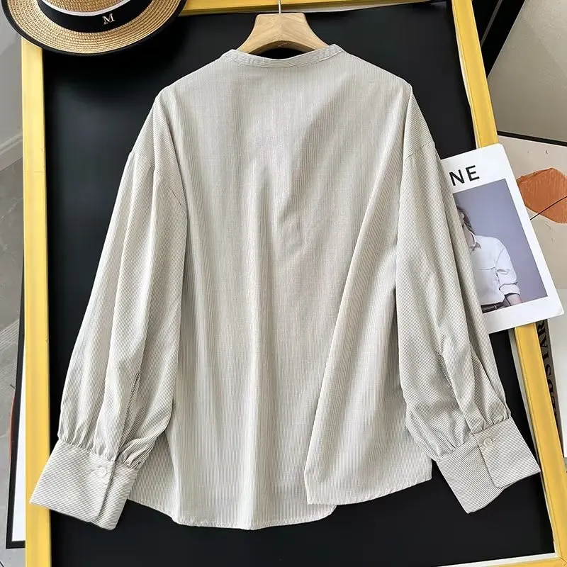 Jenny&Dave New French Style Fashion Ladies Casual Blouse Women Tops Indie Folk Stand Collar Cotton Commuter Shirt