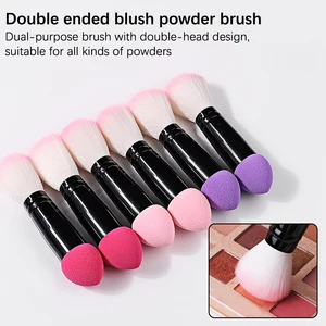 Double Head Makeup Brush Blusher Brush Water Drop Shaped Makeup Sponge Eye Shadow Brush Multifunctional Wet Dry Dual Use