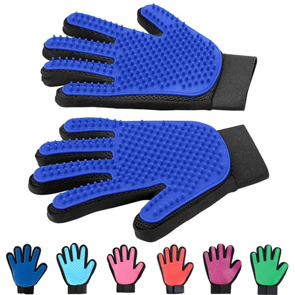 Dog Pet Grooming Glove Silicone Cats Brush Comb Deshedding Hair Gloves Dogs Bath Cleaning Supplies Animal Combs Dog Cat Supplies