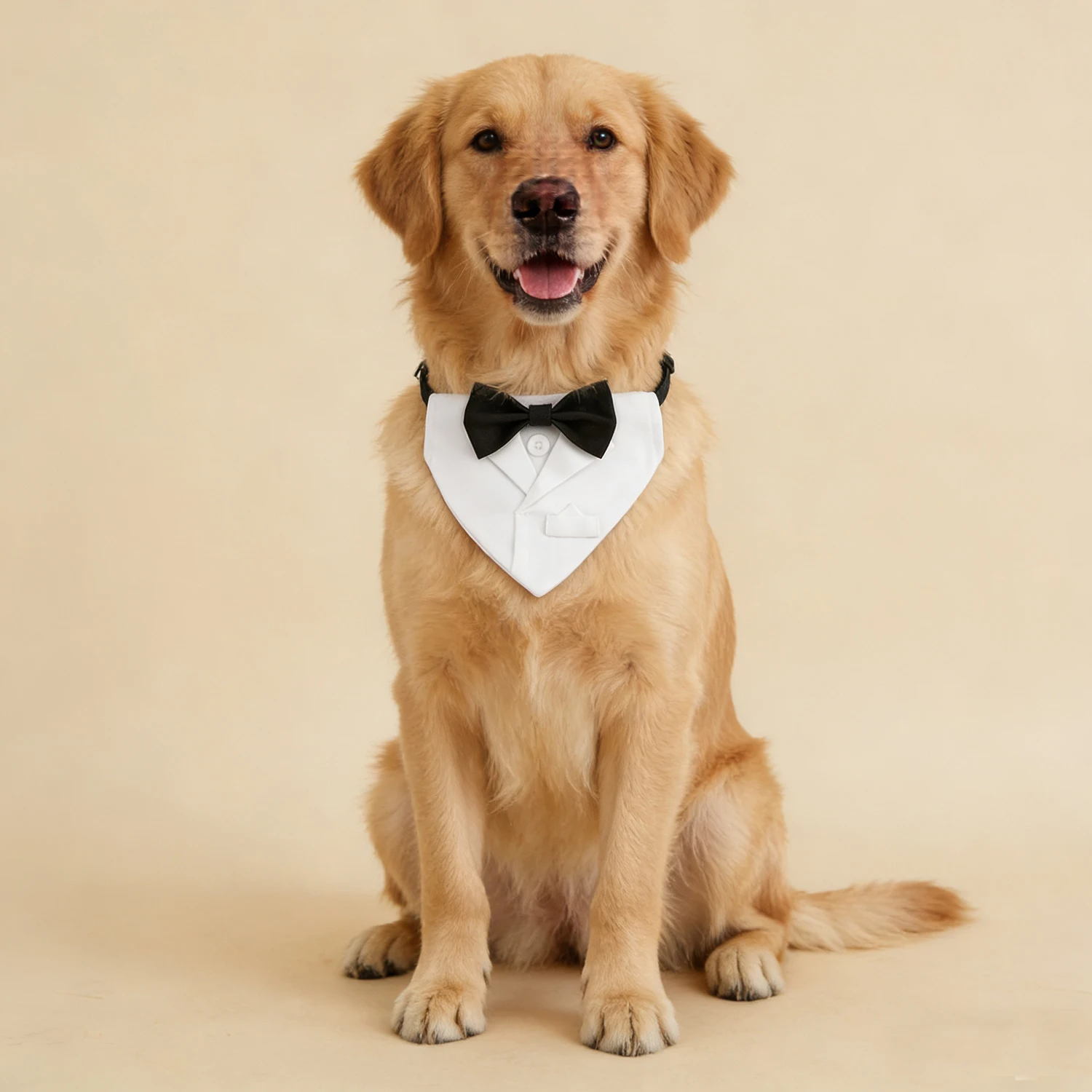 Sucado Hunde-Smoking-Anzug mit Hochzeits-Halstuch und Fliege, Verstellbarer Formeller Hunde-Smoking, Verlobungs- und Geburtstagsparty-Kostüm für Hunde – Detail 13