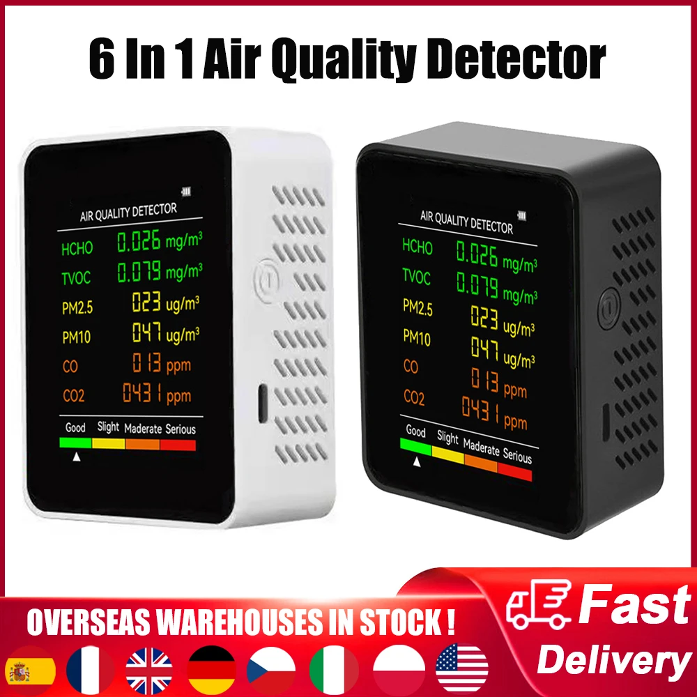 6-In-1-Air-Quality-Detector-PM2-5-PM10-HCHO-TVOC-CO-CO2-Formaldehyde ...