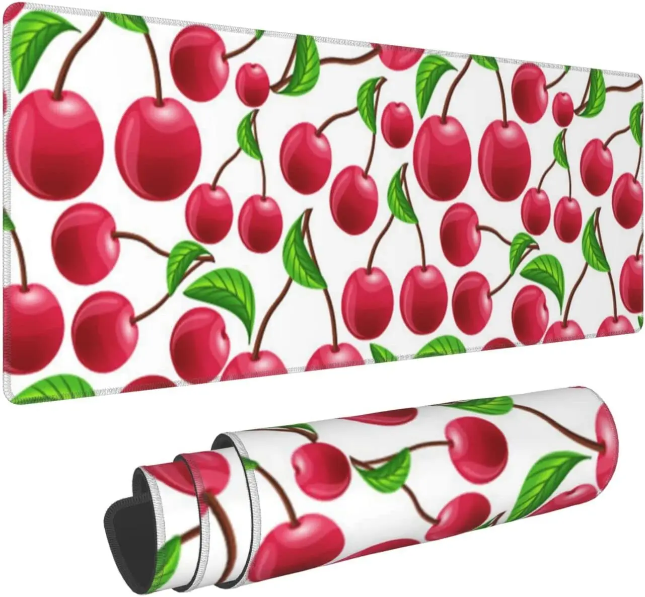 

Red Cherries Mouse Pad Large Rectangular Game Mouse Pad for Laptop Office 11.8 X 31.5 Inches Kawaii Accessories