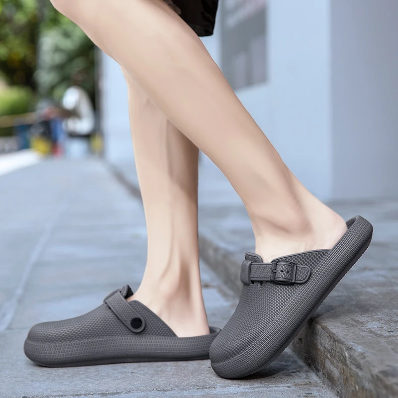 Men's Toe-Cap Anti-Skid EVA Kitchen Slides Lightweight Breathable Work Shoes Indoor Outdoor Summer Comfort Sandals For Men