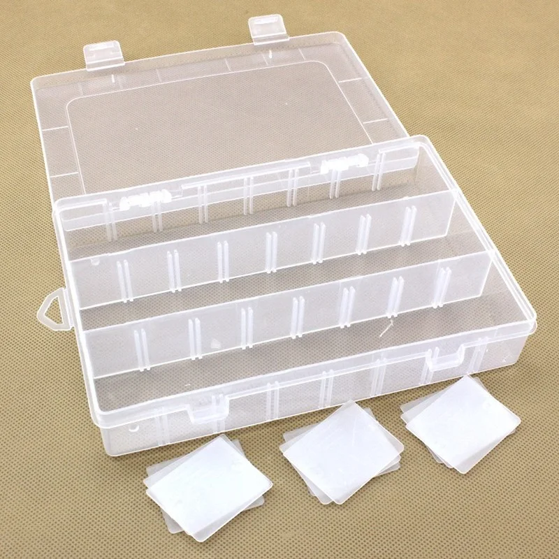 12Grid Transparent Nail Charm Storage Box 11.2*8.5*15CM Plastic