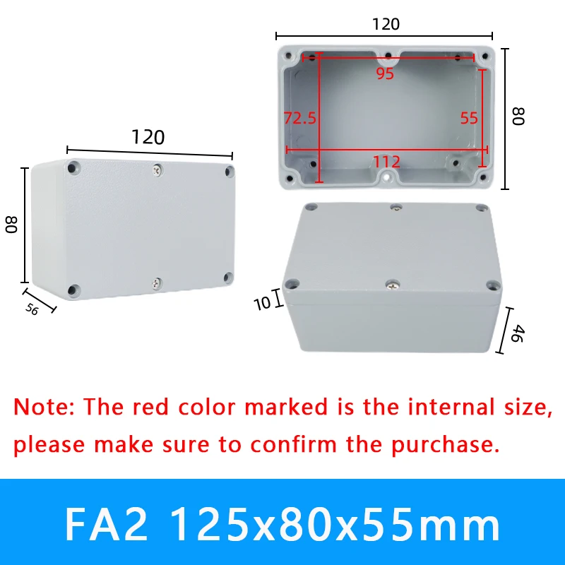 Waterproof Aluminum Electronics Housing - IP67 Outdoor Metal Junction Box