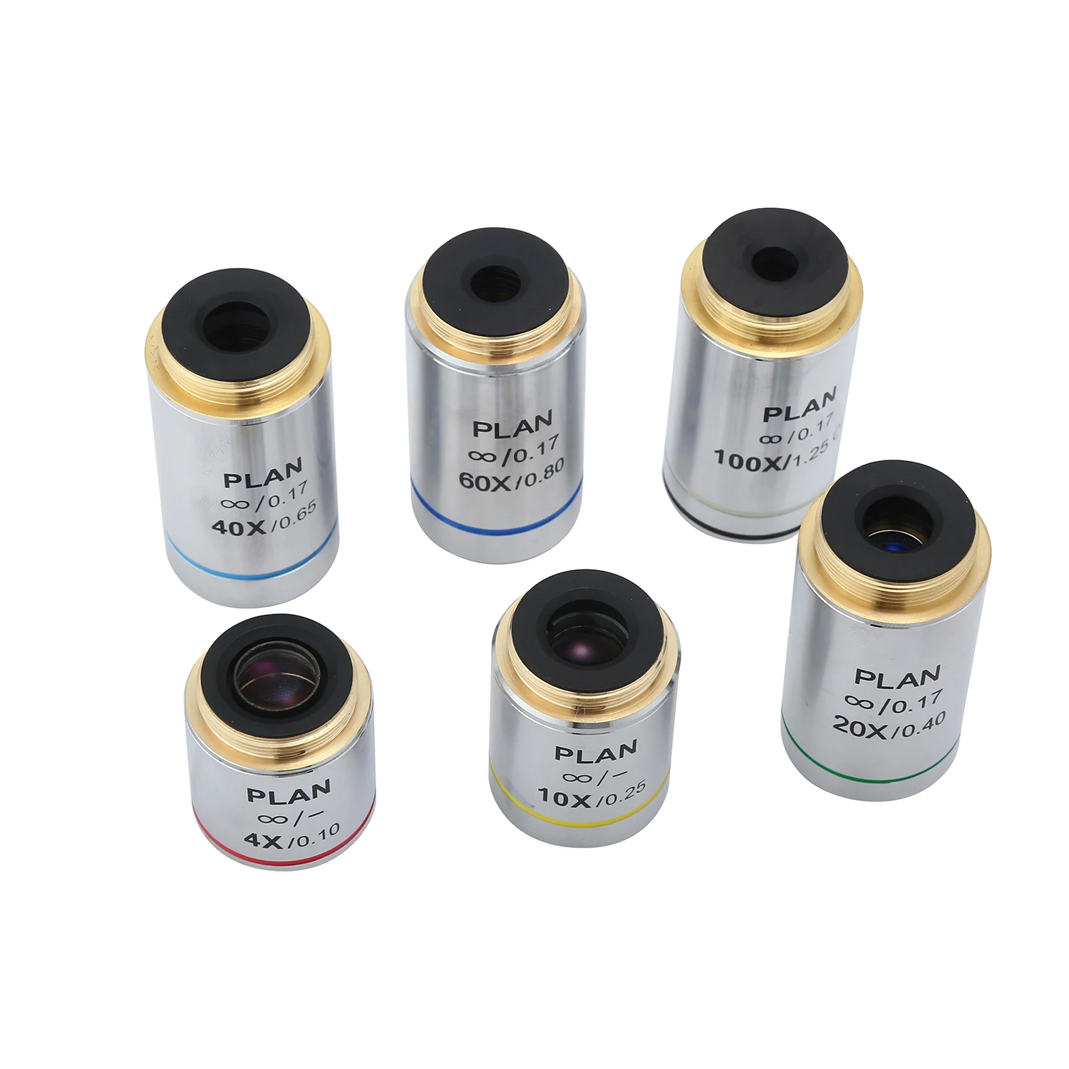 

Plan Infinity Object 4X 10X 20X 40X 60X 100X High Quality 195 Achromatic Microscope Objective Microscope Parts RMS Thread