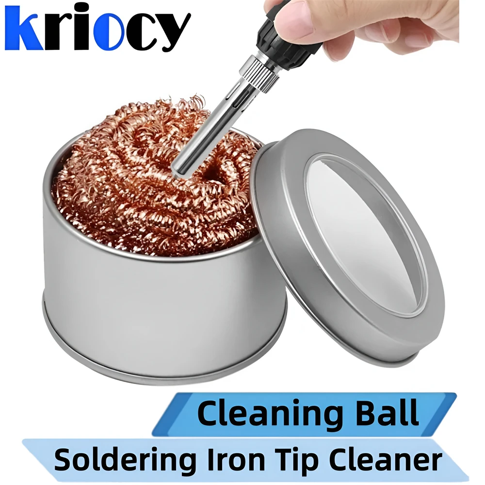 

Soldering Iron Tip Cleaner with Brass Wire Sponge No Water Needed Tin Cleaner Brass Wire Sponge Balls Cleaning Tools Hand Tools