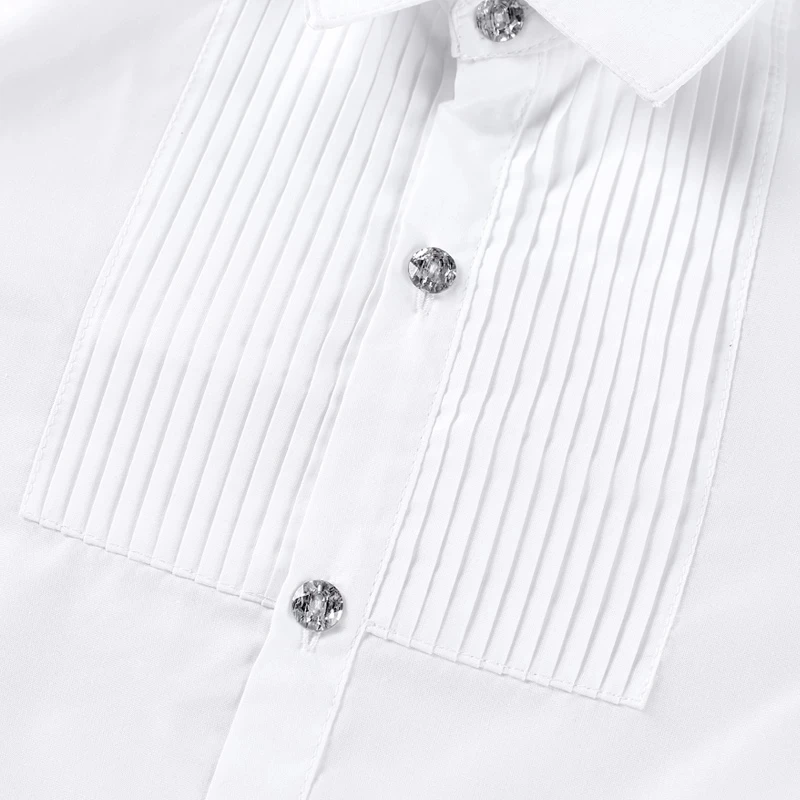 Baby Toddler Teenage Clothes School Uniform Boys Shirts White Long Sleeve Turn-down Collar Kids Shirt For Boys Children Tops - 6
