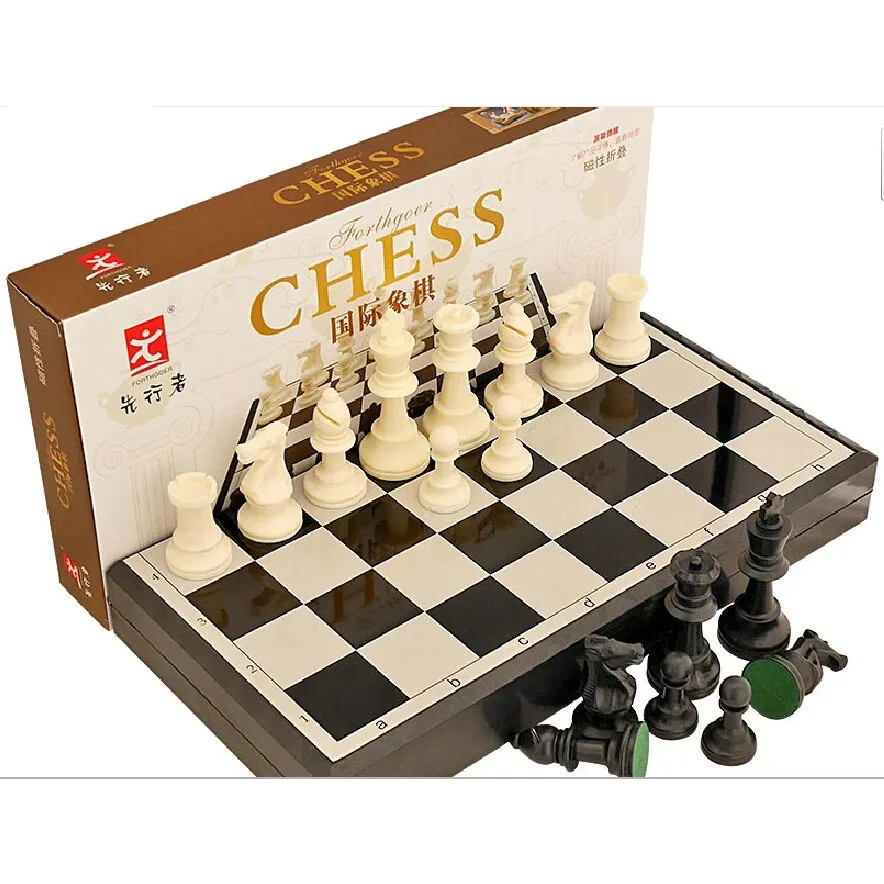 High Quality Acrylic Magnetic Portable Mute Folding International Chess Big Size 40cm Game Version Standard Jumbo Educational