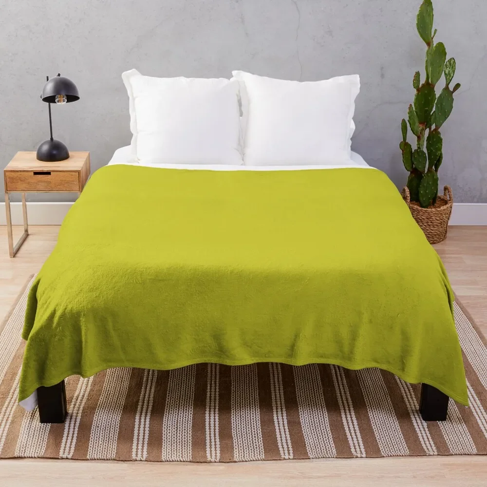 Solid Chartreuse Coperta Da Tiro Letto Di Lusso Morbido Grande Copriletto Coperte Sottili