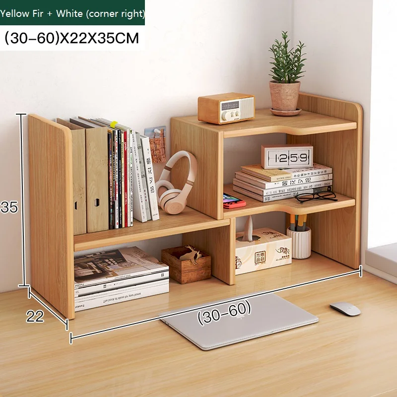 2-Tier Desktop Bookshelf for Computer Desk - Adjustable Desk Bookshelf,  Grid Desk Storage Display Rack, Wrought Iron Modern Desk Organizer Shelf,  for