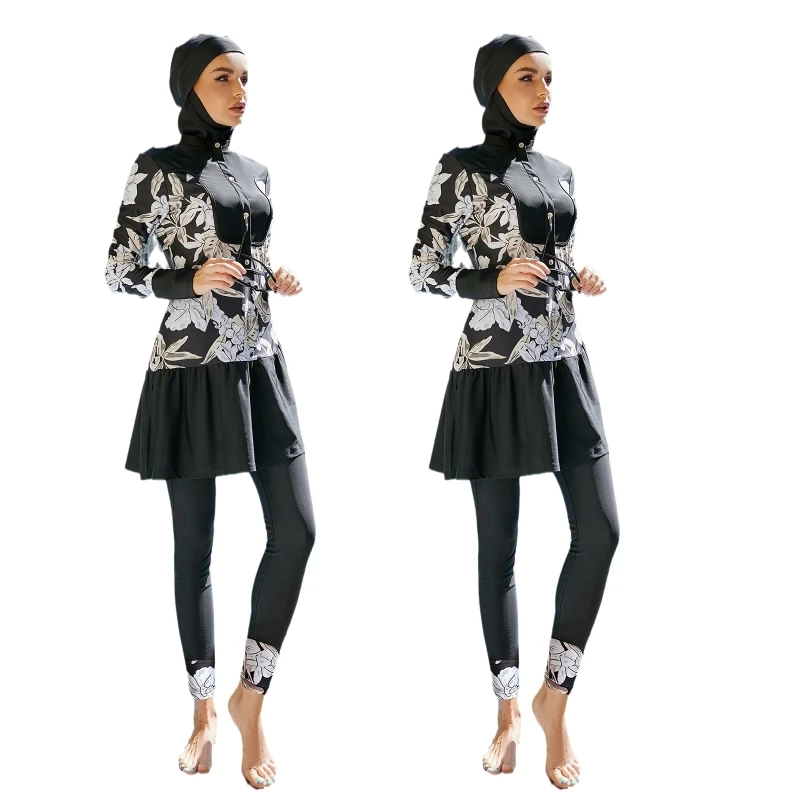 

Full Body Bikini Long Sleeve Muslim Full Coverage Lady Swimsuit Muslim Swimwear