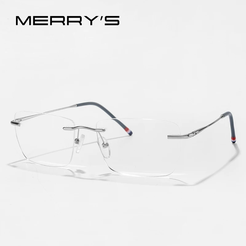 Merrys Design Titan legierung randlose Brille Rahmen für Männer Frauen quadratische ultraleichte rahmenlose optische Rahmen Brillen s2420 – Detail 7