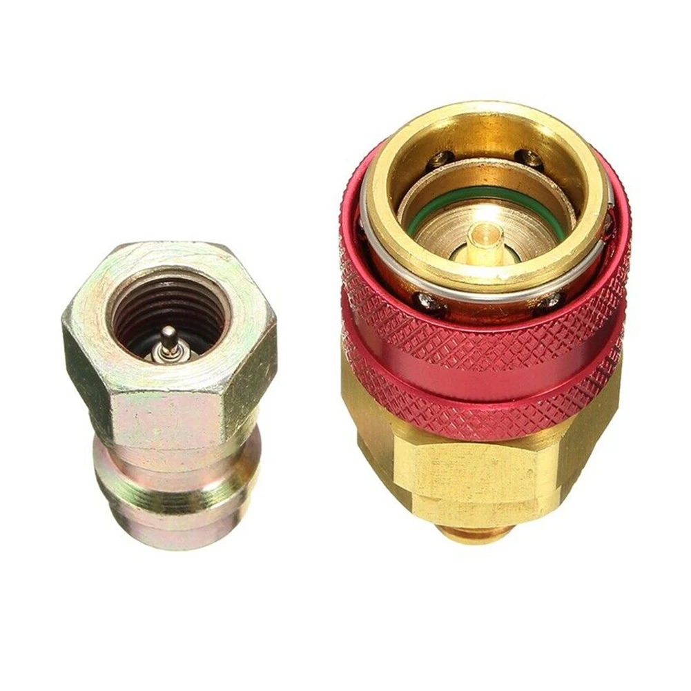 

2pcs Car A/C Air Condition Low/High R134 Blue+Red Quick Coupler(With Cap) Extension Adapters For Type A/C Manifold Gauge (R134A)