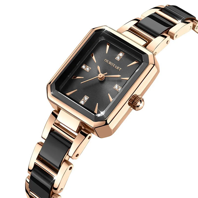 Women's Simple Square Quartz Watch Fashionable Timepiece