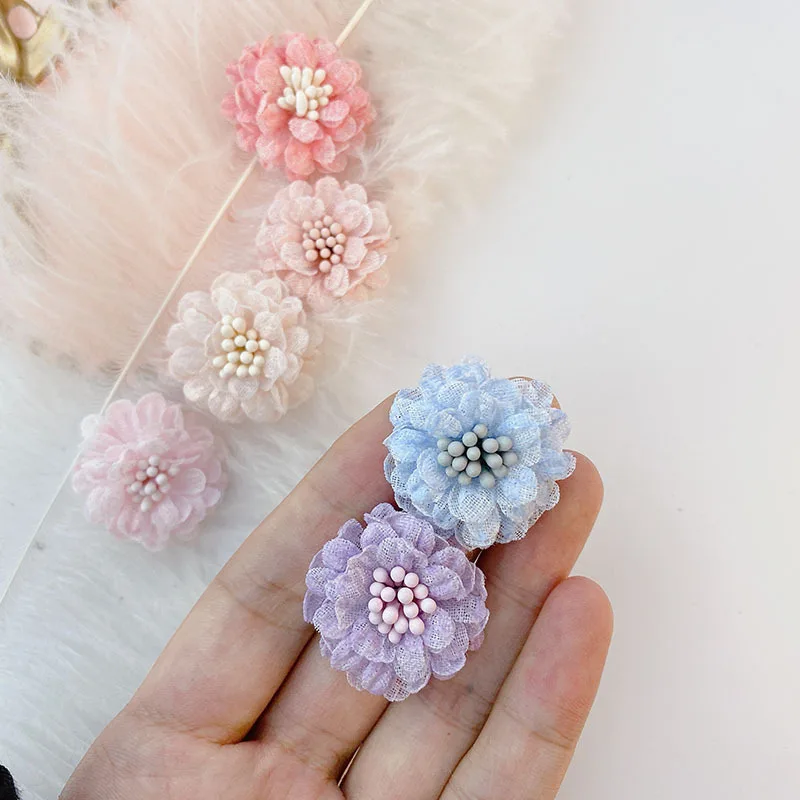 미니 입체 레이스 꽃, DIY 의류 귀걸이 헤어 액세서리 헤어 액세서리 의류 모자 장식 재료