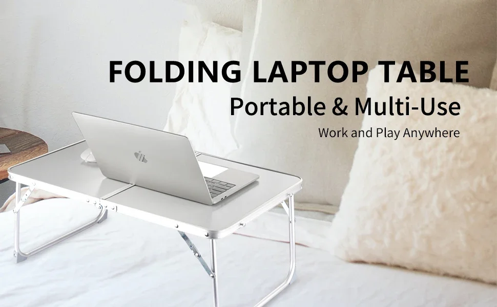 Description Picture 2 of itemFolding Laptop Desk, Portable Foldable Camping Table, Mini Picnic Table with Storage Space, Lap Desk Reading Holder for Anywhere