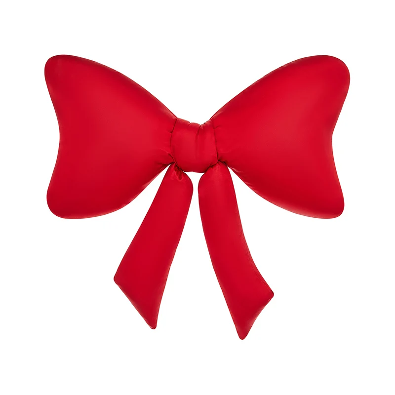 Solid Color Big Bow Throw Pillow Super Soft Silky Satin Pillow Aesthetic Cushion for Sofa Couch Chair