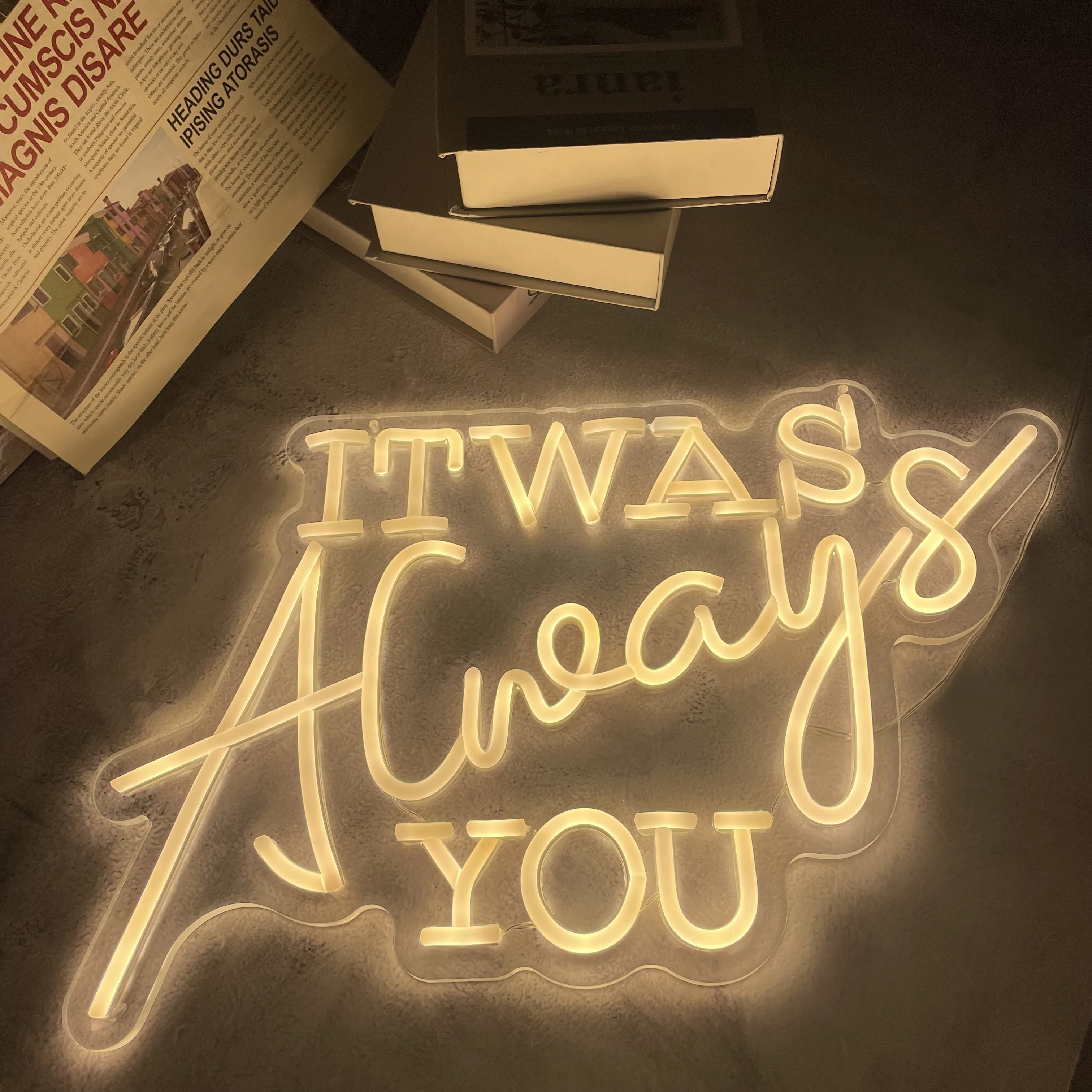 

It Was Always You Led Neon Sign Wedding Party Decoration Custom Neon Sign Bedroom Wall Art Anniversary Gift Light Up Letter Neon