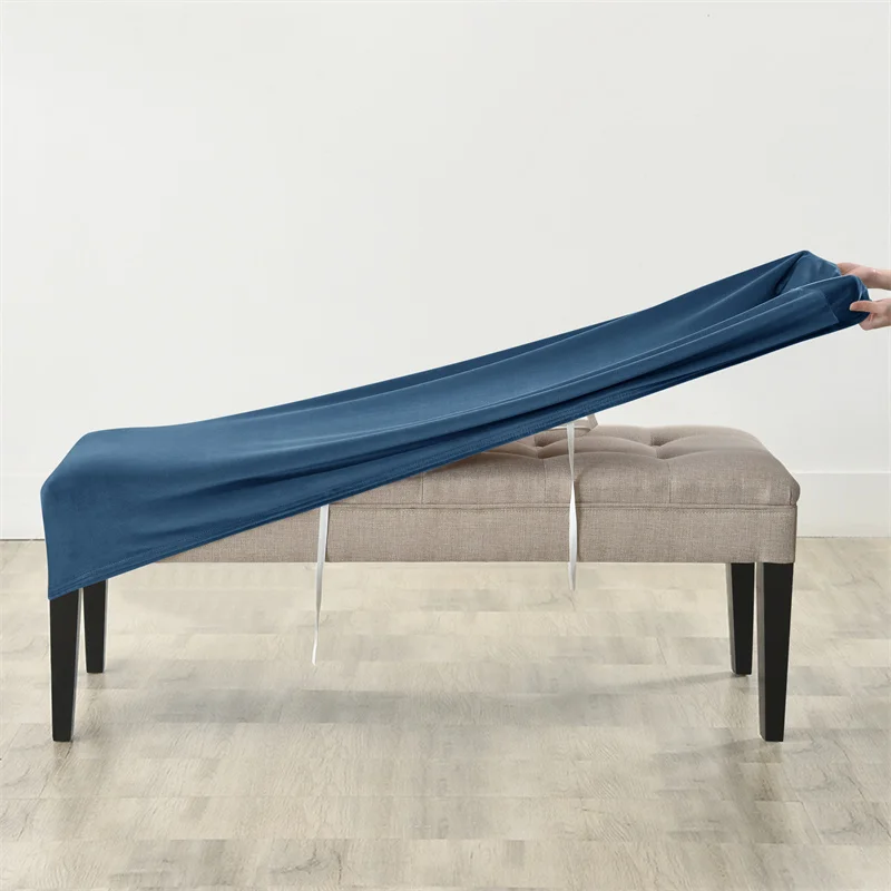 Luxurious Velvet Long Bench Cover - Stretchable and Soft Rectangle Elastic Chair Cover